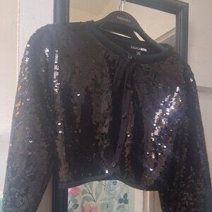 Sequin cropped jacket